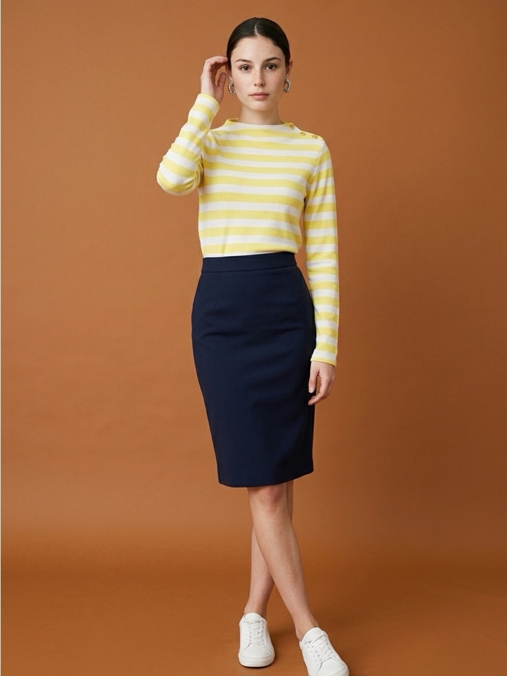 Talbots Yellow Striped Sweater